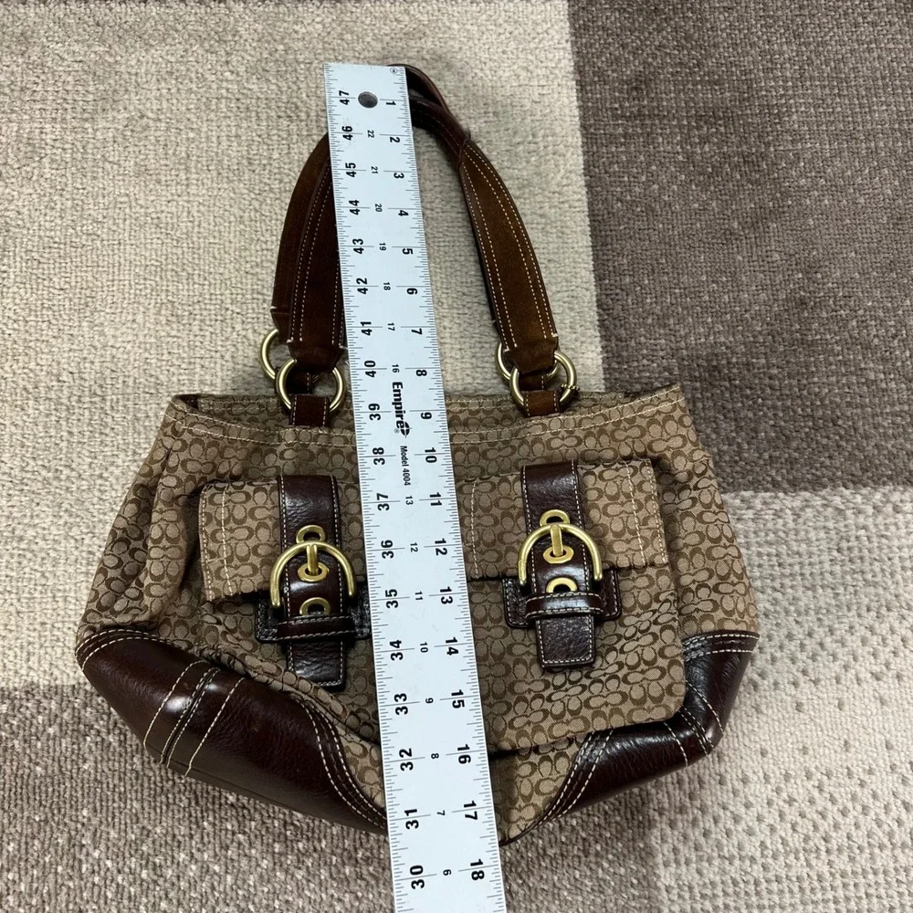 Vintage Y2K Coach 3646 Soho Signature Shoulder Bag Buckle Satchel Brown